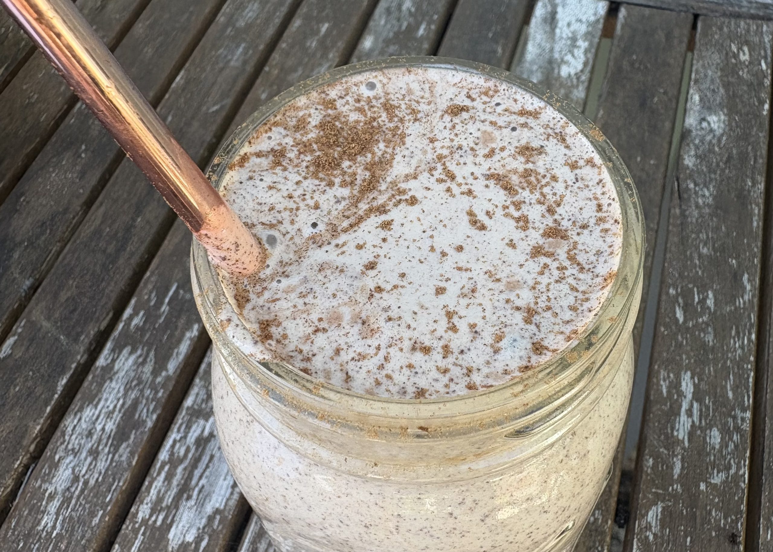creamy chocolate tahini date shake
