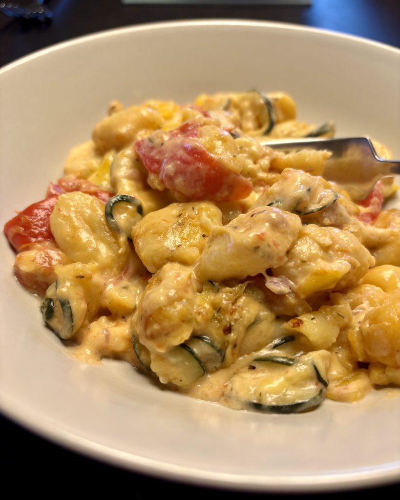 Creamy Vegan Gnocchi Bake with Zucchini and Tomatoes