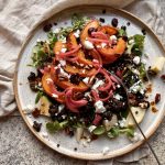Roasted Pumpkin, Pear & Lentil Salad on a plate